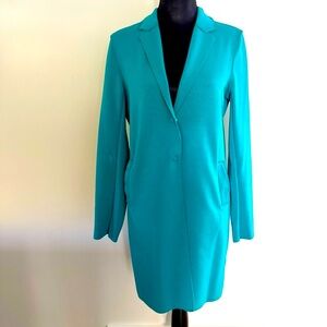 Carolina Belle Montreal Elegant Long Teal Jacket